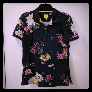 Joules Navy Floral Polo Shirt